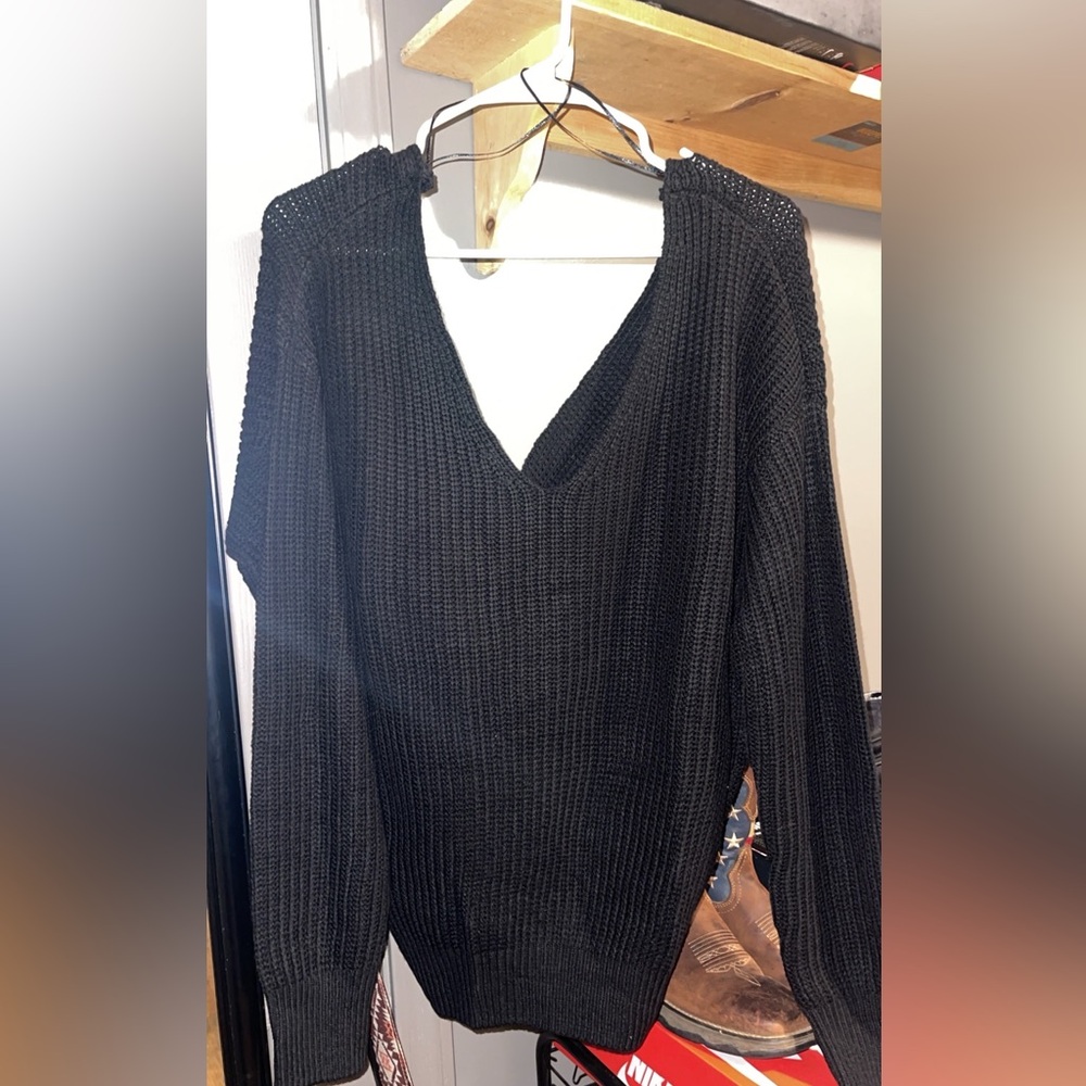 New Fashion Nova Black Textured Knit Top